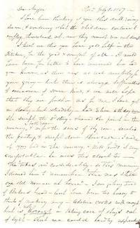 1857 HANDWRITTEN LETTER (ALS) TO DEAR MAGGIE FROM ELISE[?]. DATELINED PHILADELPHIA, JULY 1, 1857