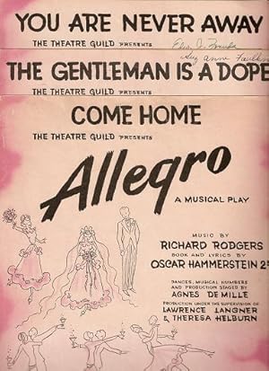 Sheet music (3) from this Broadway show. Songs: Come Home; The Gentleman Is A Dope; You Are Never...