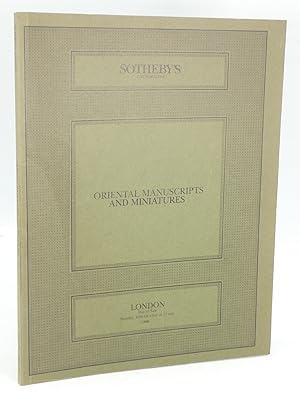 Oriental Manuscripts and Miniatures [Auction Catalogue]
