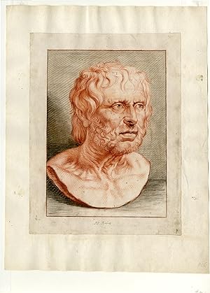 Antique Drawing-SENNECA-PORTRAIT-Rubens-17th c.