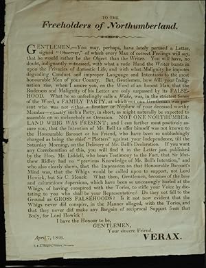 To The Freeholders Of Northumberland