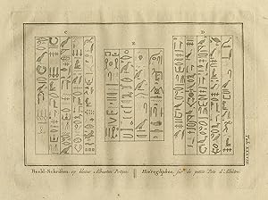 Antique Print-Hieroglyphs found on alabaster pots in Egypt-Anonymous-1774