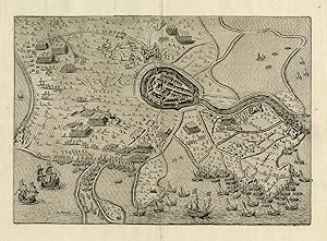 Antique Print-The siege of Hulst in 1591 during the Eighty Years War-Bast-1619