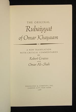 The Original Rubaiyyat of Omar Khayaam [Rubaiyat of Omar Khayyam]