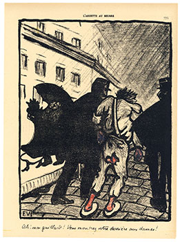 "Well Old Boy!" from Crimes et Châtiments [Crime and Punishment]. First edition of the lithograph.