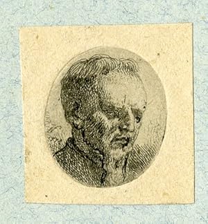 Antique Master Print-HEAD-NOBLEMAN-CROPPED-HAIR-ETCHING-Norblin-1778