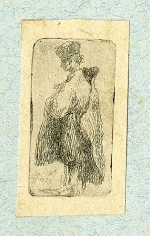 Antique Master Print-POLISH-NOBLEMAN-CLOAK-HAT-ETCHING-Norblin-1779