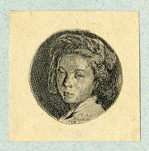 Antique Master Print-HEAD-WOMAN-TURBAN-ETCHING-Norblin-1778