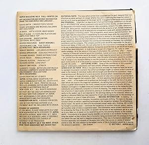 ASPEN MAGAZINE No. 8 FLUXUS ISSUE w/ Edward Ruscha, Richard Serra, Philip Glass, Steve Reich, Geo...