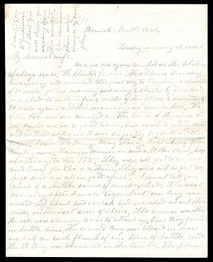 [Autograph letter, signed, by Sgt. John M. Follett to his wife, on the Battle of Bayou Bourbeau.]