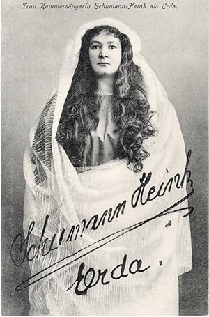 SCHUMANN-HEINK, Ernestine. Signed postcard