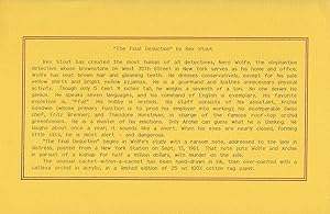 THE FINAL DEDUCTION ~ Cachet