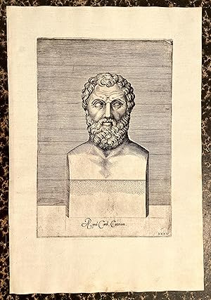 Etching of Roman statue in Rome