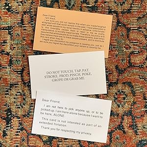 Adrian Piper: My Calling (Card) #1 #2 #3