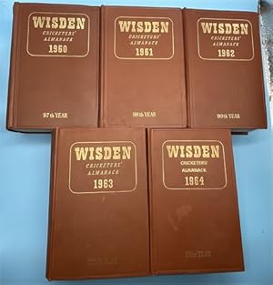 1960 to 1964 Hardback Wisdens (5)