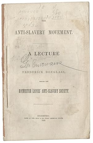 Frederick Douglass Lectures on "The Anti-Slavery Movement"