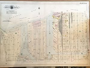 Baist's Surveys of Seattle Plate 26 Hand-Colored Map of Harbor Island Elliott Bay Waterfront Pier...