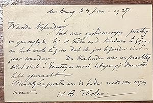 3 Manuscript letters 1927 - 1928 | 3 letters of artist W.B. Tholen (1860-1931) to artist Dirk Nij...