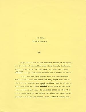Be Cool (Original manuscript for the 1999 novel, with Elmore Leonard's handwritten corrections th...