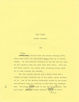 Cuba Libre (Original manuscript for the 1998 novel, with Elmore Leonard's handwritten corrections...
