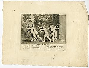 Antique Master Print-CHILDREN PLAY-COLIN-MAILLARD-BLINDFOLD-Bouzonet-Stella-1657