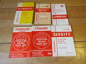 6 x "Geographia" Large Scale and Detailed Street Plans based on Ordnance Survey. (Bournemouth and...