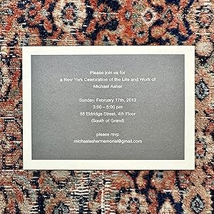 Memorial card for Michael Asher
