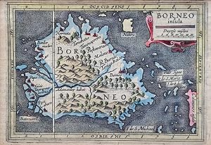 Borneo insula. Published by Petrus Bertius (1565-1629).