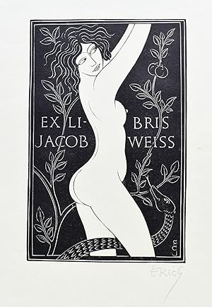 'Eve in the Garden' ex-libris plate for Jacob Weiss (SIGNED)