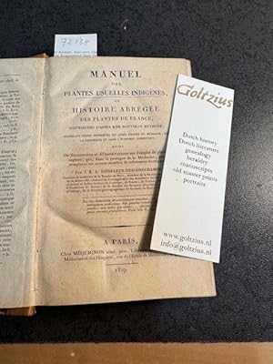 Manuel des plantes usuelles indigenes ou histoire abregee des plantes de France (.).distribuée d'...