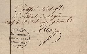 [Register of the deceased of the French Army in Saint-Domingue.] État des Officiers Généraux, Aid...