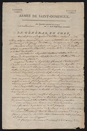 Autograph Letter Signed by General Leclerc to Artillery Brigade Commander Alex  October 3, 1802