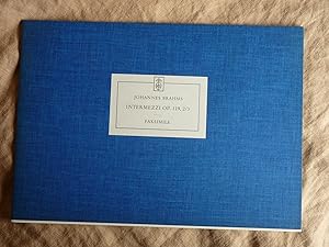 Intermezzi Opus 119 Nr. 2 und 3 Faksimile des Autographs. Mit einem Nachwort von Friedrich G. Zei...