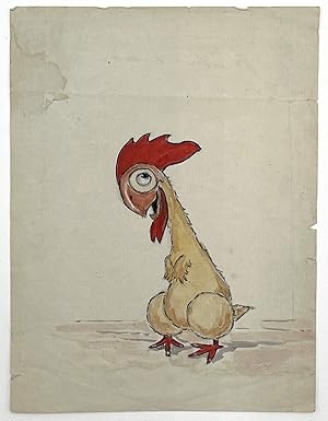Original Drawing Depicting Whimsical Chicken, circa 1925