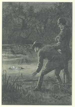 Original illustration [woman in lake]