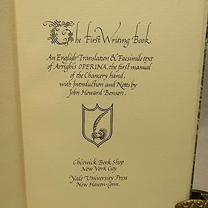 The First Writing Book. Arrigi's Operina. 1954 limited to 300 copies printed by the Meriden Gravu...
