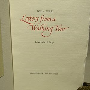 Letters from Walking Tour Grolier Club limited edition #48/225 1995. Grolier Fine Printing New Se...