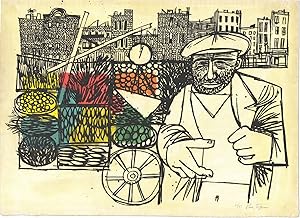 Screenprint - Man with Fruit Cart [Signed]