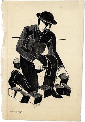 Original Linocut: [Stonecutter]