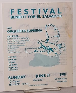 Festival/Tardeada: benefit for El Salvador . Sunday June 21 1981 . 362 Capp [leaflet]