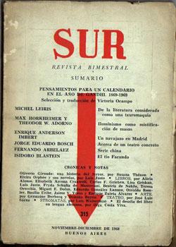 Sur. Revista Bimestral Nº 315, Noviembre y Diciembre de 1968