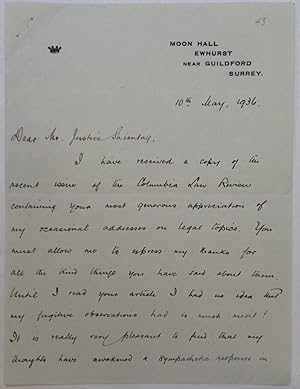 Autographed Letter Signed "Macmillan" to a Judge