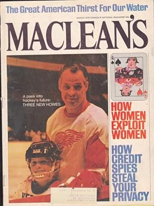 MacLean's Canada's National Magazine, March 1970 - Gordie Howe & Sons, "Joe and Mariya in the Pro...