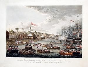View of the landing at Rangoon of part of the Combined forces from Bengal and Madras, under the O...