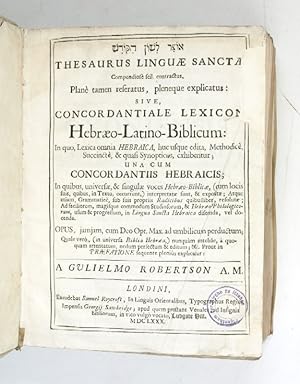 Thesaurus Linguae Sanctae [.]: sive concordantiale lexicon hebraeo-latino-biblicum [.].
