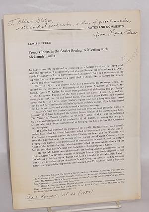 Freud's ideas in the Soviet setting: a meeting with Aleksandr Luriia