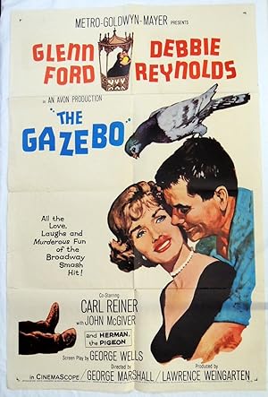 'THE GAZEBO' MOVIE POSTER GLENN FORD DEBBIE REYNOLDS 1960 CARL REINER