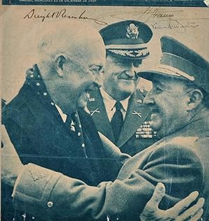 Newspaper Photograph Signed by Dwight D. Eisenhower, Franco and Vernon Walters.