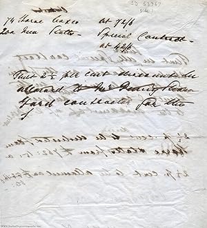 Autograph notes signed 'Albert Edward P.', with transcription, (1841-1910, King of Great Britain)]
