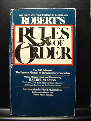 ROBERT'S RULES OF ORDER